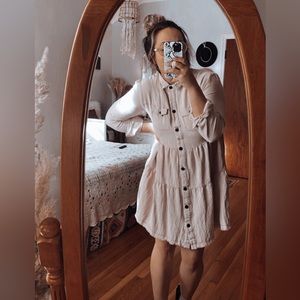 Umgee button down blush tunic dress!